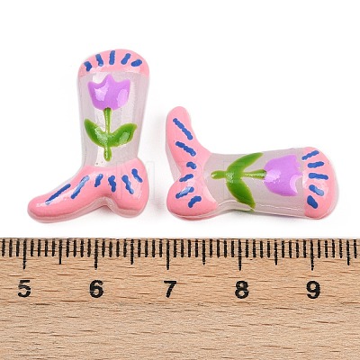 Boot Baking Paint Glass Enamel  Beads LAMP-C020-02F-1