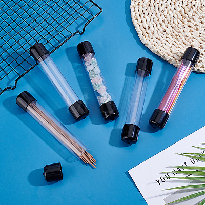 5Pcs PVC Plastic Transparent Storage Tube FIND-GA0008-68B-1