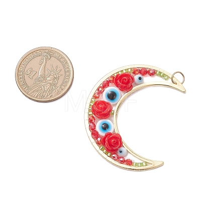 Brass Resin Pendants PALLOY-MZ01073-03-1