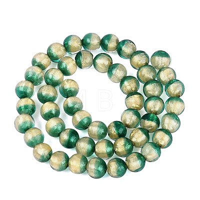 Handmade Lampwork with Gold Powder Beads Strands LAMP-N037-06A-03-1