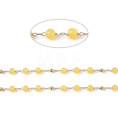 Dyed Natural Jade Round Beaded Chain CHS-C006-01I-1