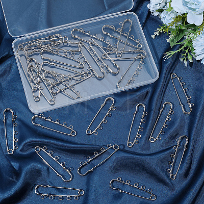 30Pcs Iron Brooch Findings IFIN-SC0002-10A-P-1