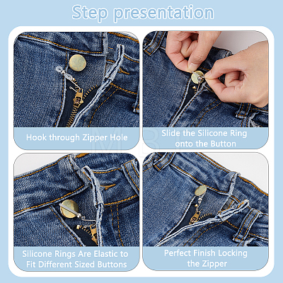 16Pcs Silicone Plastics Zipper Holder Upper for Jeans and Buttons FIND-FG0002-90-1