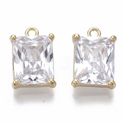 Brass Cubic Zirconia Charms X-KK-S348-503-NF-1