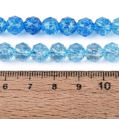 Crackle Transparent Glass Beads Strands GLAA-Q108-02A-03-1