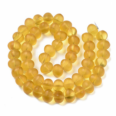 Transparent Frosted Glass Beads Strands X-FGLA-S001-03-1