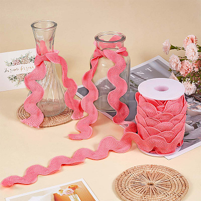 9 Yards Polyester Wavy Fringe Trim Ribbon OCOR-XCP0002-90A-1