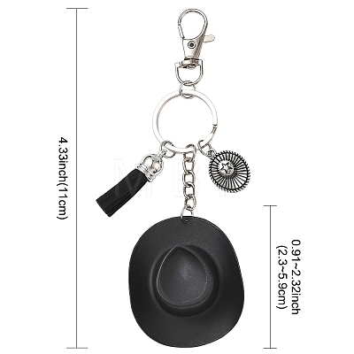 Plastic & Alloy & Faux Suede Tassel Pendant Keychains KEYC-YW00304-02-1