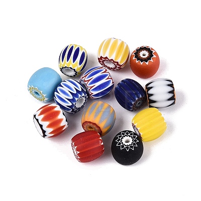Handmade Millefiori Glass Rondelle Beads LA-N002-14A-1
