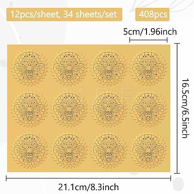 34 Sheets Self Adhesive Gold Foil Embossed Stickers DIY-WH0509-069-1