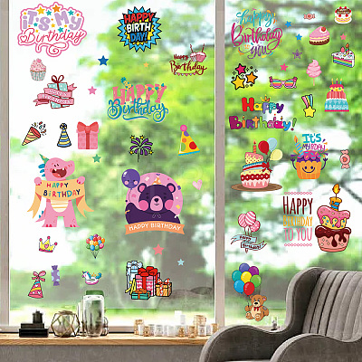 8 Sheets 8 Styles PVC Waterproof Wall Stickers DIY-WH0345-205-1