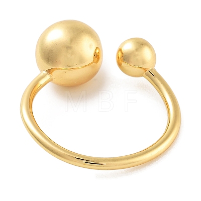 Round Rack Plating Brass Open Cuff Rings for Women RJEW-Z059-28G-1