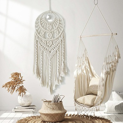 Round Cotton Macrame Wall Hanging PW-WG85736-01-1