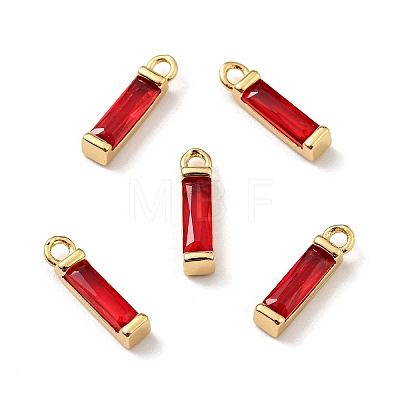 Rack Plating Brass Inlaid Cubic Zirconia Charms ZIRC-C037-08G-07-1