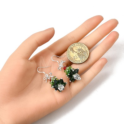 Tibetan Style Alloy Glass Earrings EJEW-JE06612-1
