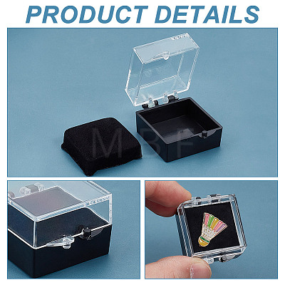 Plastic Badge Storage Gift Box CON-WH0099-07A-1