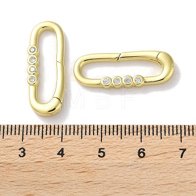 Rack Plated Brass Micro Pave Cubic Zirconia Clasps KK-Z039-07A-1