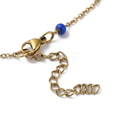 Vacuum Plating Golden 304 Stainless Steel with Enamel Satellite Chain Necklaces NJEW-G117-01G-01-1