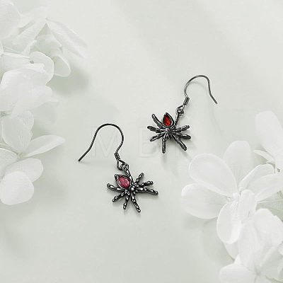 Spider Zinc Alloy Rhinestone Dangle Earrings FS-WGFA087-01-1
