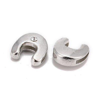 Letter Slider Beads for Watch Band Bracelet Making ALRI-O012-U-NR-1