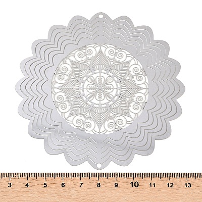 201 Stainless Steel 3D Rotating Hanging Wind Spinner STAS-B122-01P-05-1