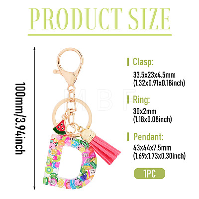 Fruit Series Letter Resin Keychains KEYC-TAC0033-02D-1