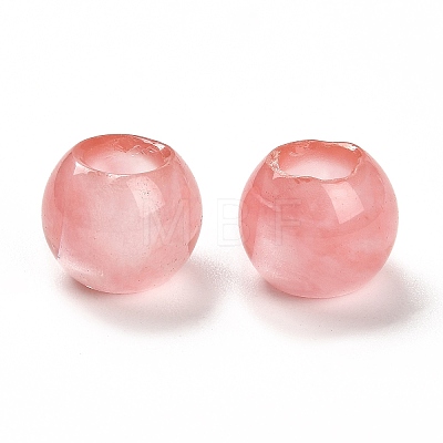 Cherry Quartz Glass European Beads G-R488-01F-1