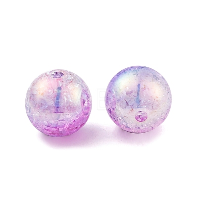 UV Plating Rainbow Iridescent Two Tone Acrylic Beads PACR-C009-04K-1