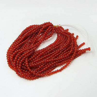 Natural Carnelian Bead Strands X-G-G338-4mm-01-1