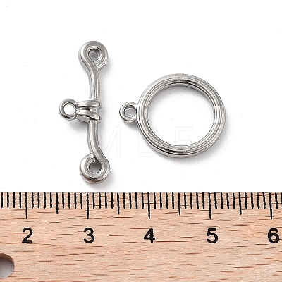 304 Stainless Steel Ring Toggle Clasps STAS-A092-09C-P-1