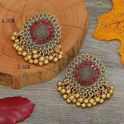Alloy Flower Chandelier Earrings GG9850-2-1