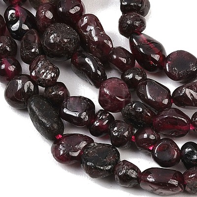 Natural Garnet Nuggets Beads Strands G-J335-32-1