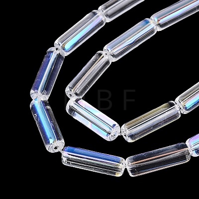 Electroplate Transparent Glass Beads Strands EGLA-Q132-02A-E01-1