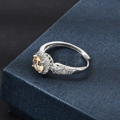 Brass Micro Pave Cubic Zirconia Finger Rings CU-CBA260E-08P-1