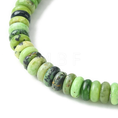 Natural Serpentine Jade Flat Round Beaded Stretch Bracelets BJEW-JB09439-1