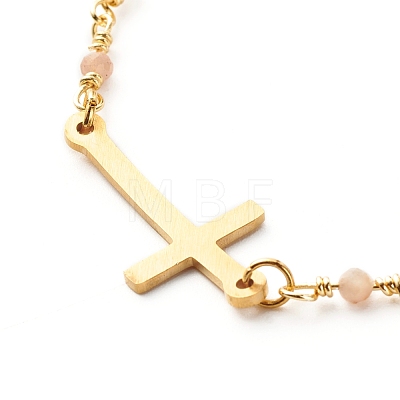 Cross Link Bracelet BJEW-JB06865-04-1