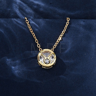 Brass Pave Cubic Zirconia Birth Stone Constellation Pendant Cable Chain Necklaces LS-NJEW-D334-01G-03-1