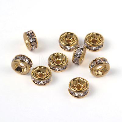 Brass Rhinestone Spacer Beads RB-A014-Z6mm-01G-NF-1