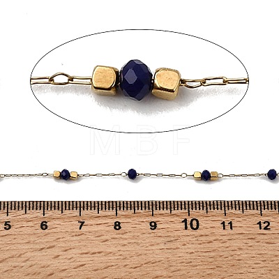 Handmade 304 Stainless Steel Glass Round Link Chains CHS-L032-09G-01-1