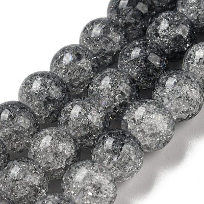 Spray Painted Crackle Glass Beads Strands DGLA-C002-8mm-02-1