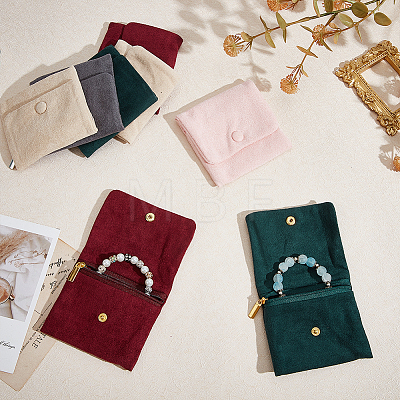 5Pcs 5 Colors Velvet Jewelry Storage Bags ABAG-GO0001-32-1