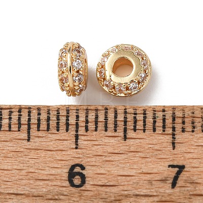 Brass Micro Pave Clear Cubic Zirconia Beads KK-C253-11LG-1