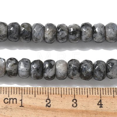 Faceted Natural Labradorite Rondelle Beads Strands G-K090-02-1