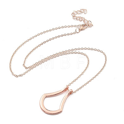 Alloy Teardrop Pendant Necklaces for Women NJEW-G132-01RG-1