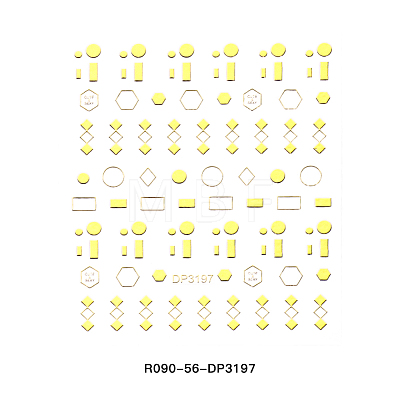 3D Gold Stamping Nail Decals Stickers MRMJ-R090-56-DP3197-1
