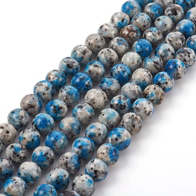 Natural K2 Stone/Raindrop Azurite Beads Strands G-F587-04-6mm-1