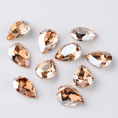 Faceted Teardrop K9 Glass Rhinestone Cabochons RGLA-I001-18x13mm-M-1