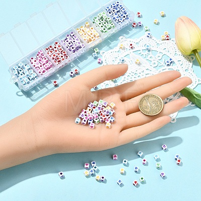 399Pcs 7 Colors Opaque Acrylic Beads OACR-YW0003-12-1