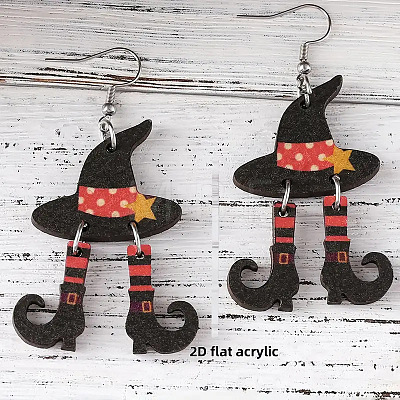 Acrylic Hat Dangle Earrings FS-WG6F960-02-1