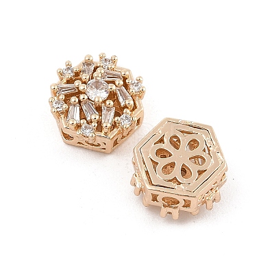 Rack Plating Brass Micro Pave Cubic Zirconia Beads KK-F879-06G-1